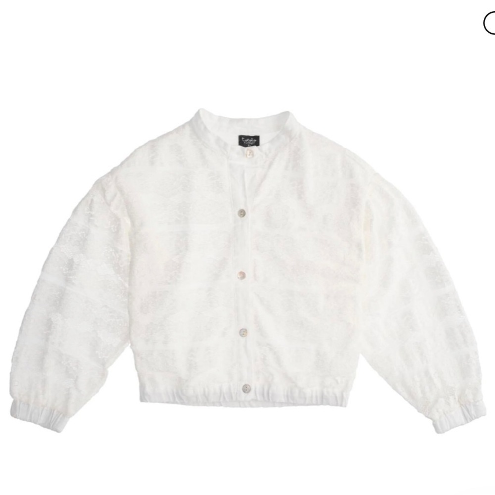 Kids White Lace Jacket by Tocoto Vintage